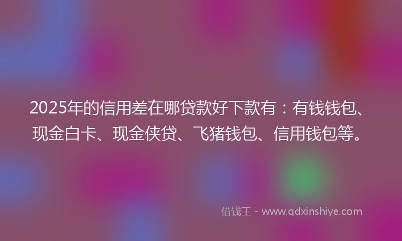 2025年的信用差在哪贷款好下款有：有钱钱包、现金白卡、现金侠贷、飞猪钱包、信用钱包等。