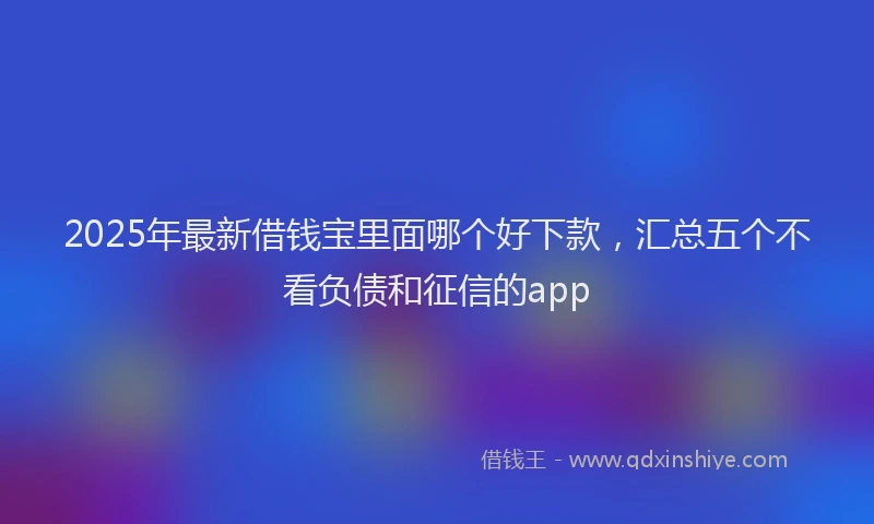 2025年最新借钱宝里面哪个好下款，汇总五个不看负债和征信的app