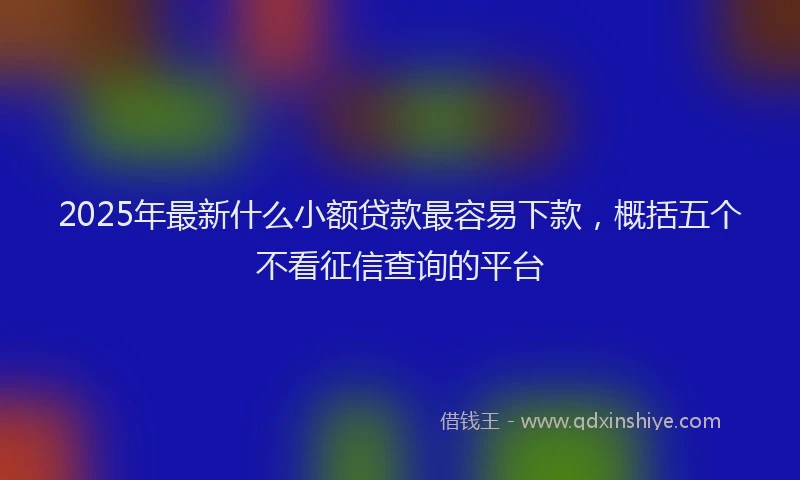 2025年最新什么小额贷款最容易下款，概括五个不看征信查询的平台