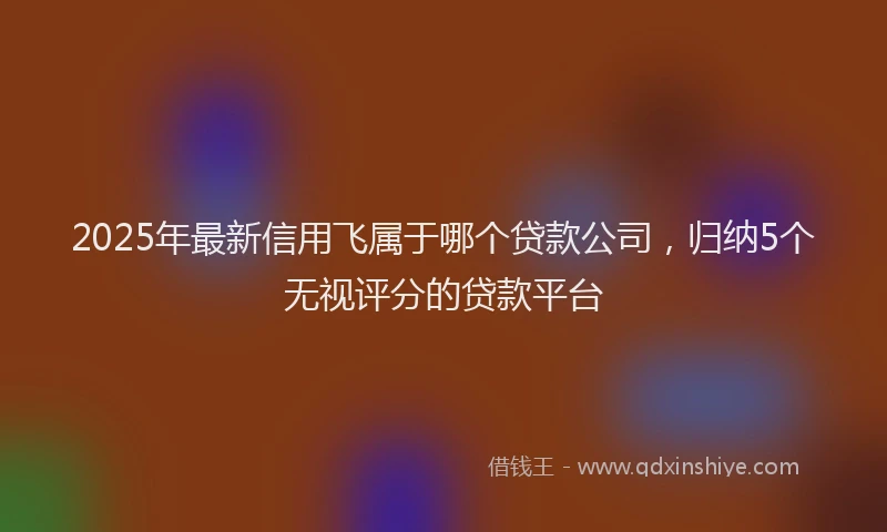 2025年最新信用飞属于哪个贷款公司，归纳5个无视评分的贷款平台