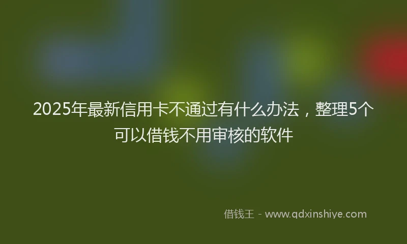 2025年最新信用卡不通过有什么办法，整理5个可以借钱不用审核的软件