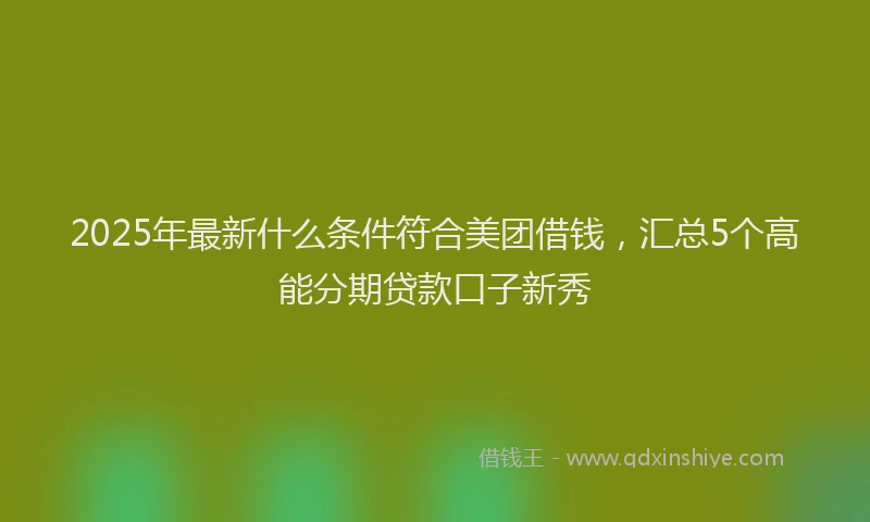2025年最新什么条件符合美团借钱，汇总5个高能分期贷款口子新秀
