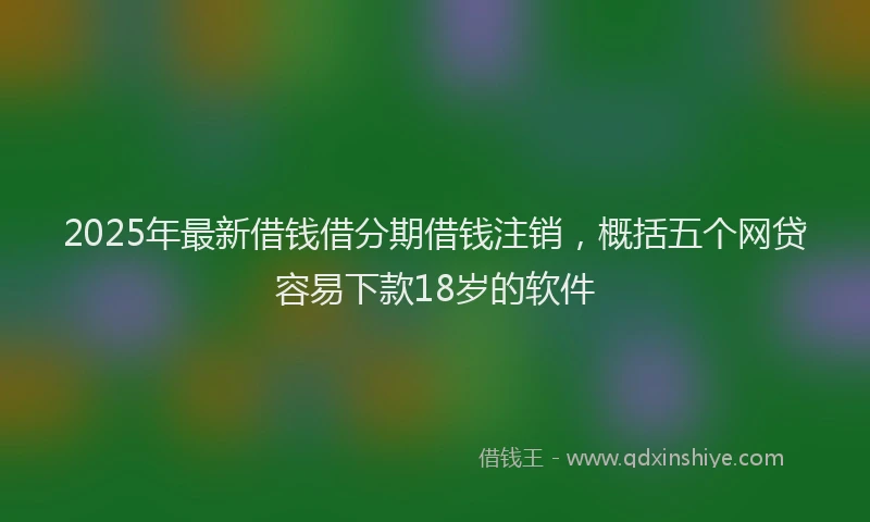 2025年最新借钱借分期借钱注销，概括五个网贷容易下款18岁的软件