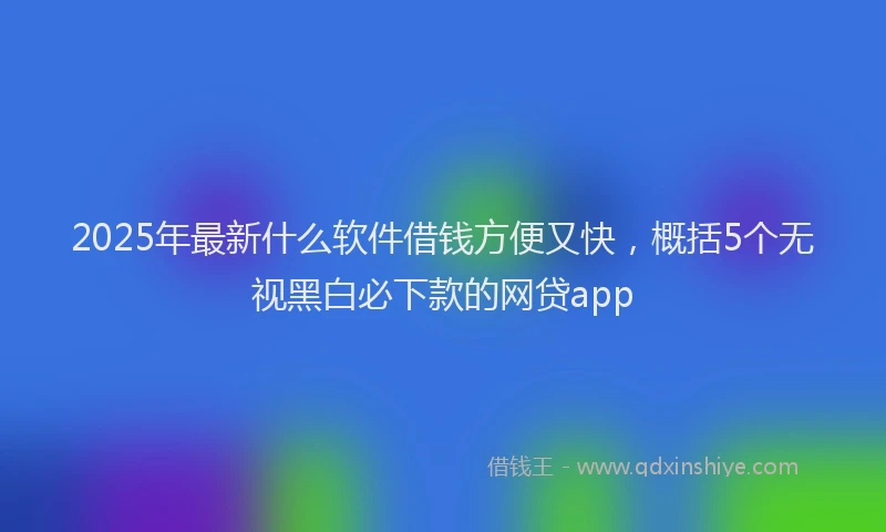 2025年最新什么软件借钱方便又快，概括5个无视黑白必下款的网贷app