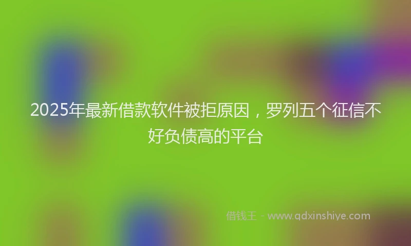 2025年最新借款软件被拒原因，罗列五个征信不好负债高的平台
