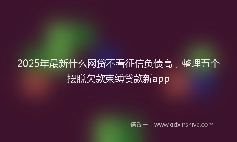2025年最新什么网贷不看征信负债高，整理五个摆脱欠款束缚贷款新app