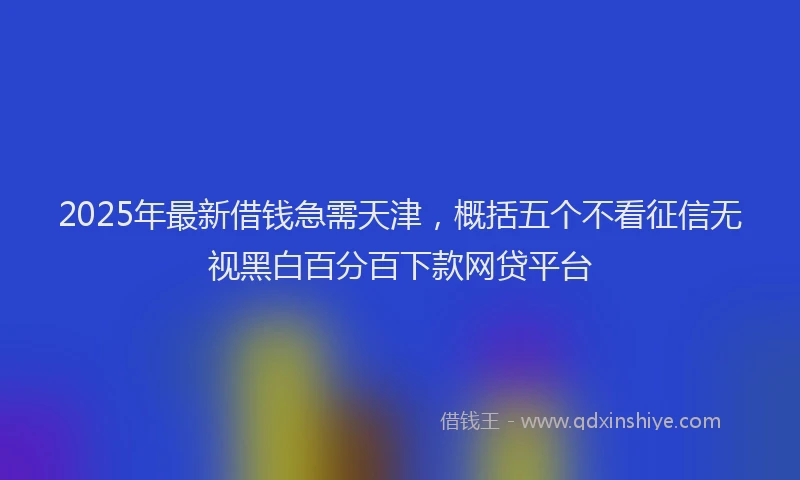 2025年最新借钱急需天津，概括五个不看征信无视黑白百分百下款网贷平台