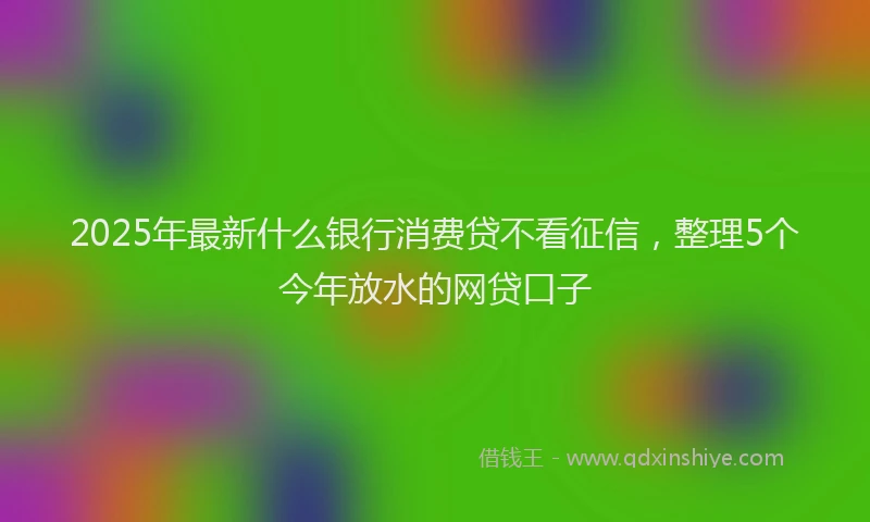 2025年最新什么银行消费贷不看征信，整理5个今年放水的网贷口子