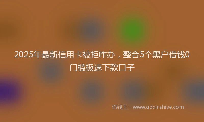 2025年最新信用卡被拒咋办，整合5个黑户借钱0门槛极速下款口子