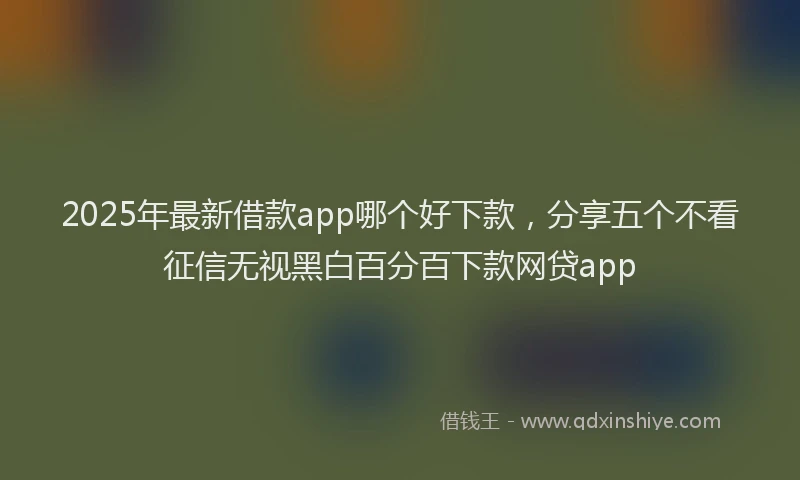 2025年最新借款app哪个好下款，分享五个不看征信无视黑白百分百下款网贷app