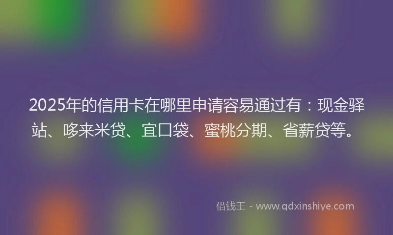 2025年的信用卡在哪里申请容易通过有：现金驿站、哆来米贷、宜口袋、蜜桃分期、省薪贷等。