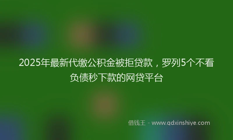 2025年最新代缴公积金被拒贷款，罗列5个不看负债秒下款的网贷平台