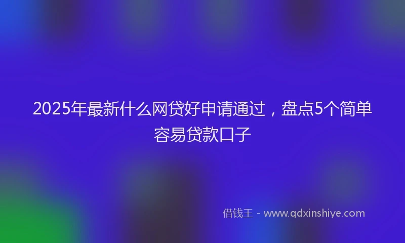 2025年最新什么网贷好申请通过，盘点5个简单容易贷款口子
