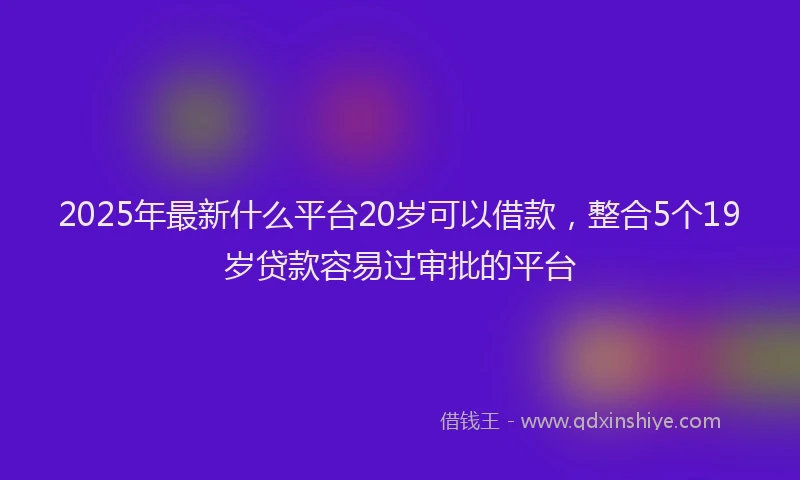 2025年最新什么平台20岁可以借款，整合5个19岁贷款容易过审批的平台