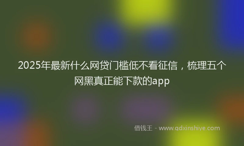 2025年最新什么网贷门槛低不看征信，梳理五个网黑真正能下款的app