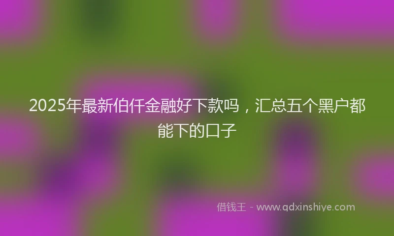 2025年最新伯仟金融好下款吗，汇总五个黑户都能下的口子