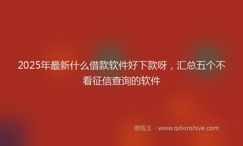 2025年最新什么借款软件好下款呀，汇总五个不看征信查询的软件