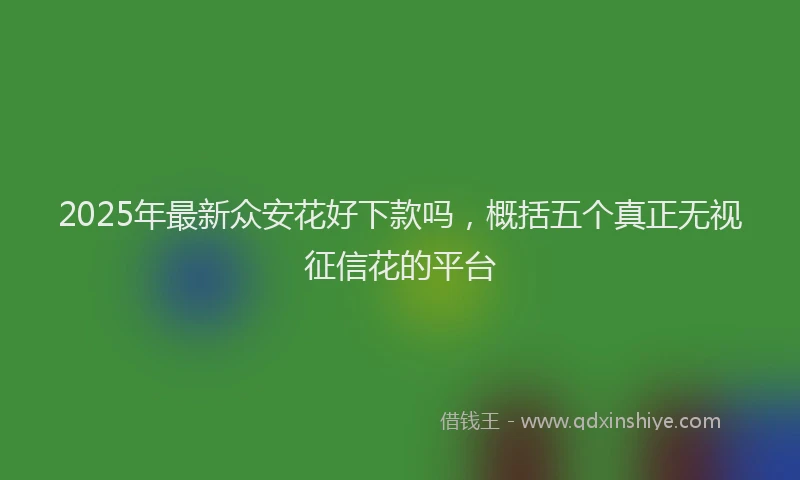 2025年最新众安花好下款吗，概括五个真正无视征信花的平台
