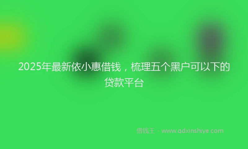 2025年最新依小惠借钱，梳理五个黑户可以下的贷款平台