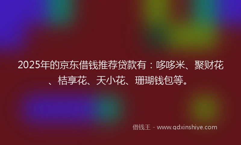 2025年的京东借钱推荐贷款有：哆哆米、聚财花、桔享花、天小花、珊瑚钱包等。