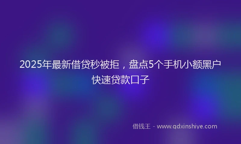 2025年最新借贷秒被拒，盘点5个手机小额黑户快速贷款口子