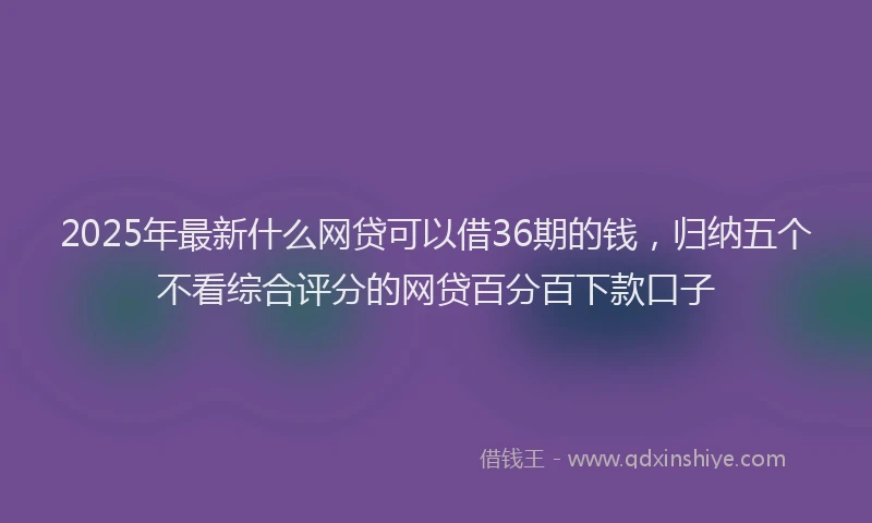 2025年最新什么网贷可以借36期的钱，归纳五个不看综合评分的网贷百分百下款口子