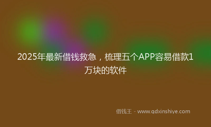2025年最新借钱救急，梳理五个APP容易借款1万块的软件