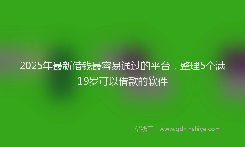 2025年最新借钱最容易通过的平台，整理5个满19岁可以借款的软件