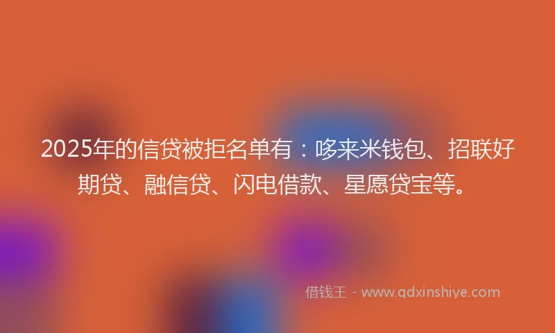 2025年的信贷被拒名单有：哆来米钱包、招联好期贷、融信贷、闪电借款、星愿贷宝等。