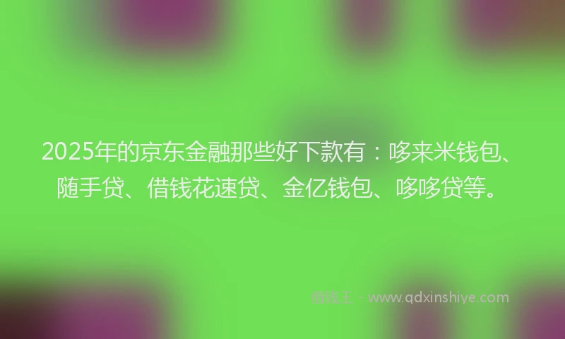 2025年的京东金融那些好下款有：哆来米钱包、随手贷、借钱花速贷、金亿钱包、哆哆贷等。