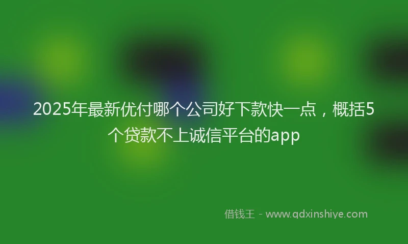 2025年最新优付哪个公司好下款快一点，概括5个贷款不上诚信平台的app