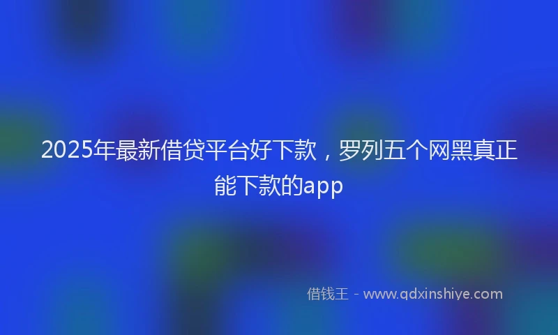 2025年最新借贷平台好下款，罗列五个网黑真正能下款的app