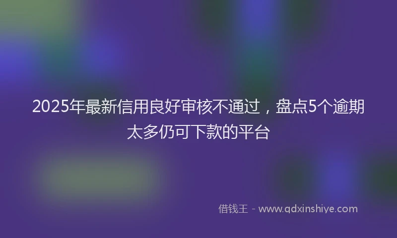2025年最新信用良好审核不通过，盘点5个逾期太多仍可下款的平台