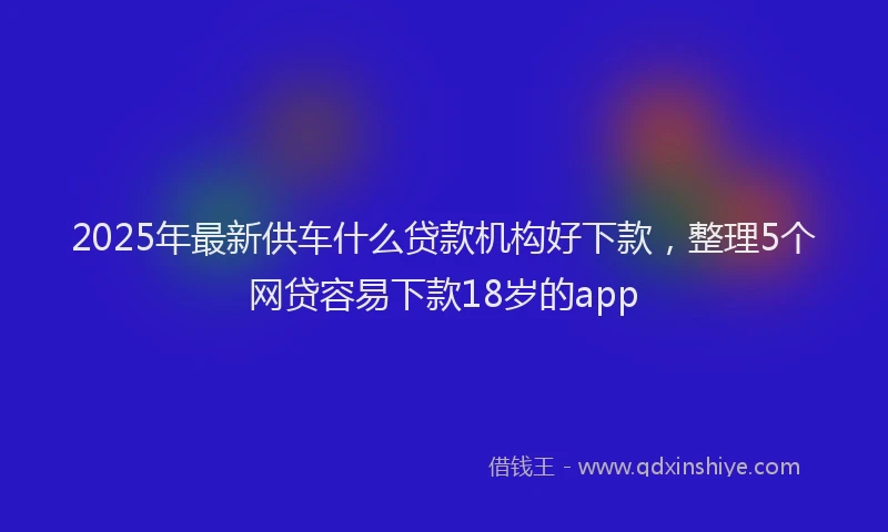 2025年最新供车什么贷款机构好下款，整理5个网贷容易下款18岁的app