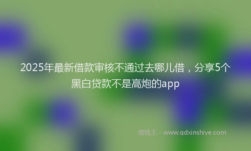 2025年最新借款审核不通过去哪儿借，分享5个黑白贷款不是高炮的app