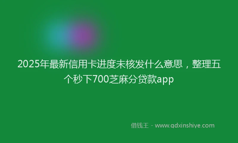 2025年最新信用卡进度未核发什么意思，整理五个秒下700芝麻分贷款app