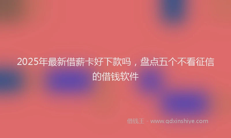 2025年最新借薪卡好下款吗，盘点五个不看征信的借钱软件