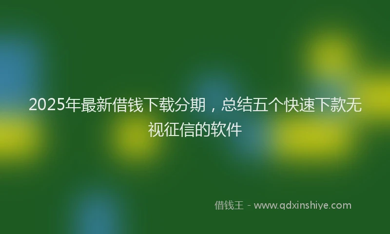 2025年最新借钱下载分期，总结五个快速下款无视征信的软件