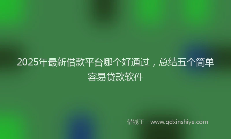 2025年最新借款平台哪个好通过，总结五个简单容易贷款软件