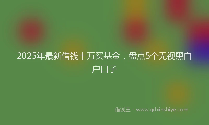 2025年最新借钱十万买基金，盘点5个无视黑白户口子
