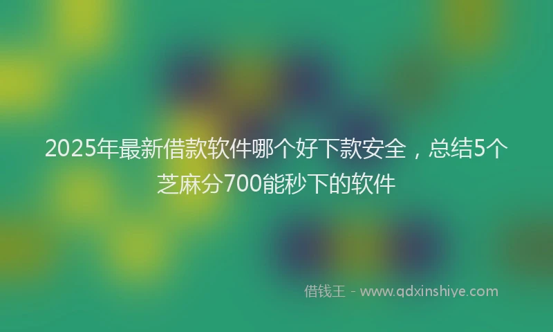 2025年最新借款软件哪个好下款安全，总结5个芝麻分700能秒下的软件