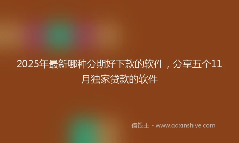 2025年最新哪种分期好下款的软件，分享五个11月独家贷款的软件