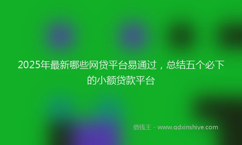 2025年最新哪些网贷平台易通过，总结五个必下的小额贷款平台