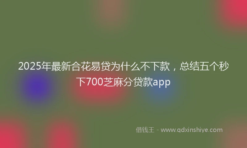 2025年最新合花易贷为什么不下款，总结五个秒下700芝麻分贷款app
