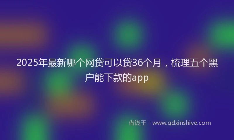 2025年最新哪个网贷可以贷36个月，梳理五个黑户能下款的app