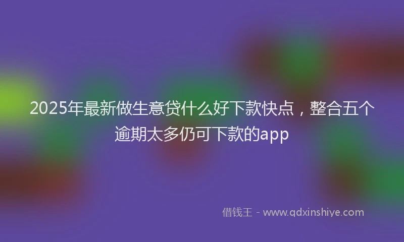 2025年最新做生意贷什么好下款快点，整合五个逾期太多仍可下款的app