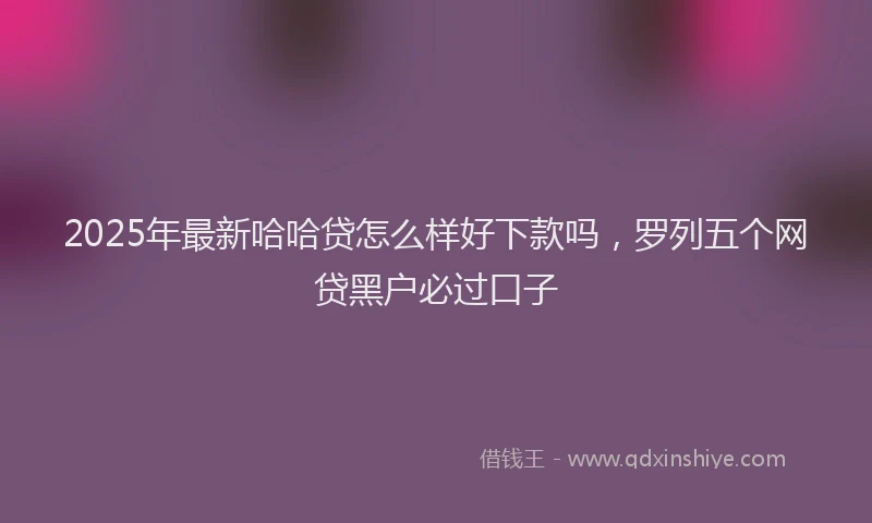2025年最新哈哈贷怎么样好下款吗，罗列五个网贷黑户必过口子