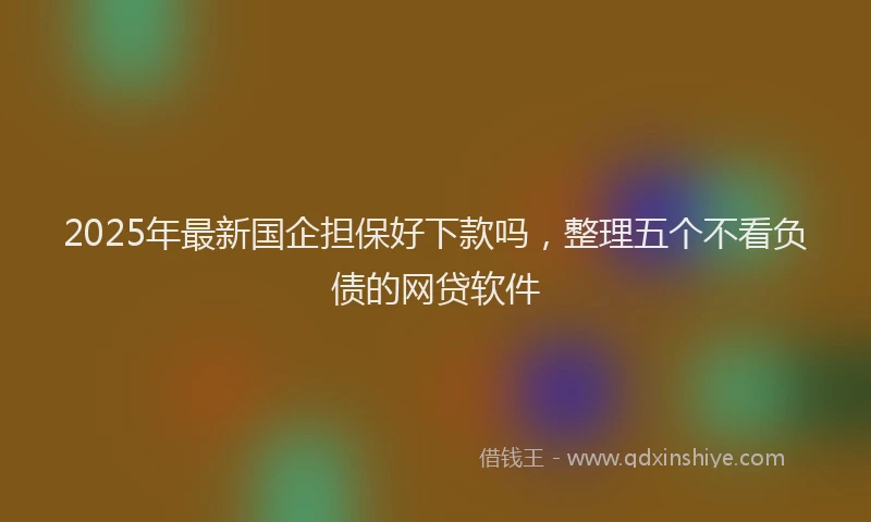 2025年最新国企担保好下款吗，整理五个不看负债的网贷软件