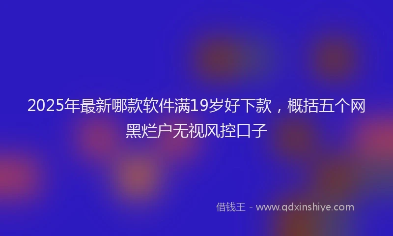 2025年最新哪款软件满19岁好下款，概括五个网黑烂户无视风控口子