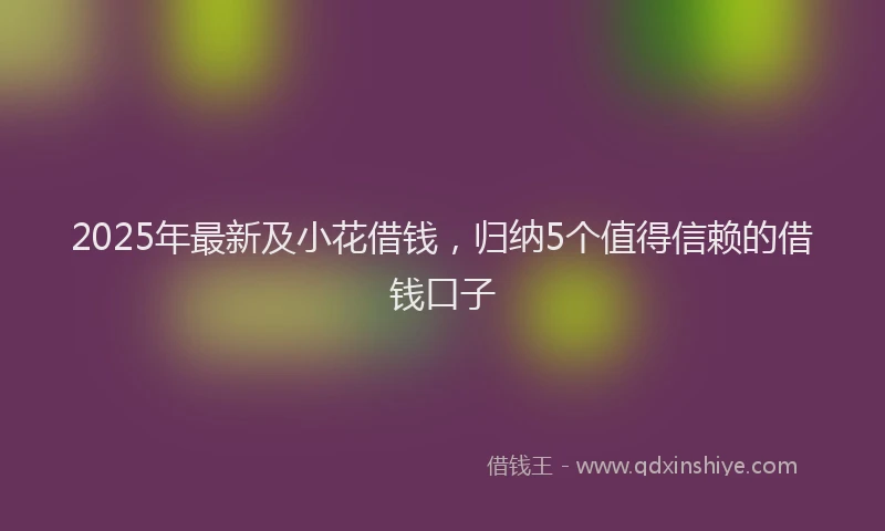 2025年最新及小花借钱，归纳5个值得信赖的借钱口子